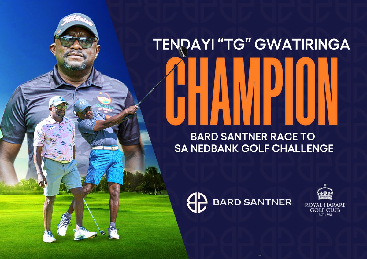 BardSantner's tweet image. We Have a Champion!

 After months of intense competition, the journey came down to every putt, every swing and every moment on the fairways at @RoyalHarareGolf   

And today, we proudly celebrate Tendayi Gwatiringa “TG”, the Champion of the Bard Santner Race to SA Golf…