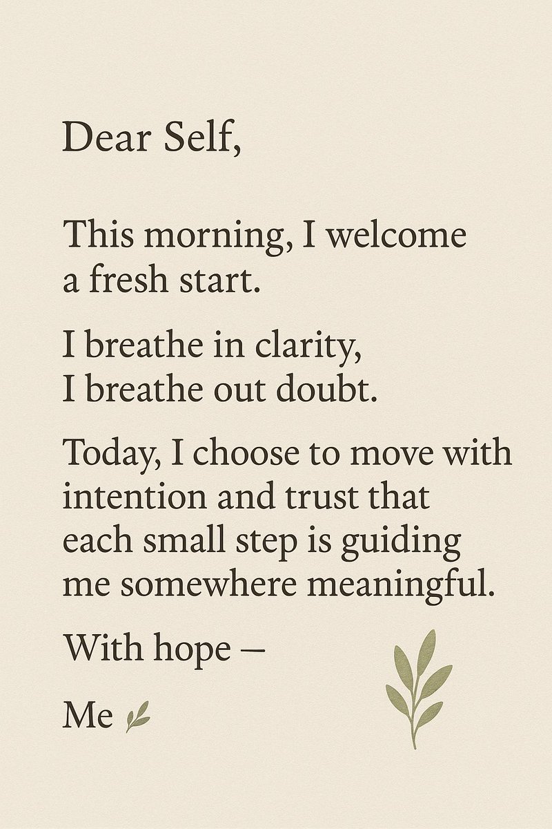 Sampee24_7's tweet image. A gentle reminder to begin the day with openness, ease, and quiet hope.
Here’s to welcoming light, possibility, and the small magic waiting in today.
Softly forward 🌿✨

#DearSelf #MorningMantra #SoftStart #NewDayEnergy #MindfulMorning #GentleAffirmations #DailyReminder