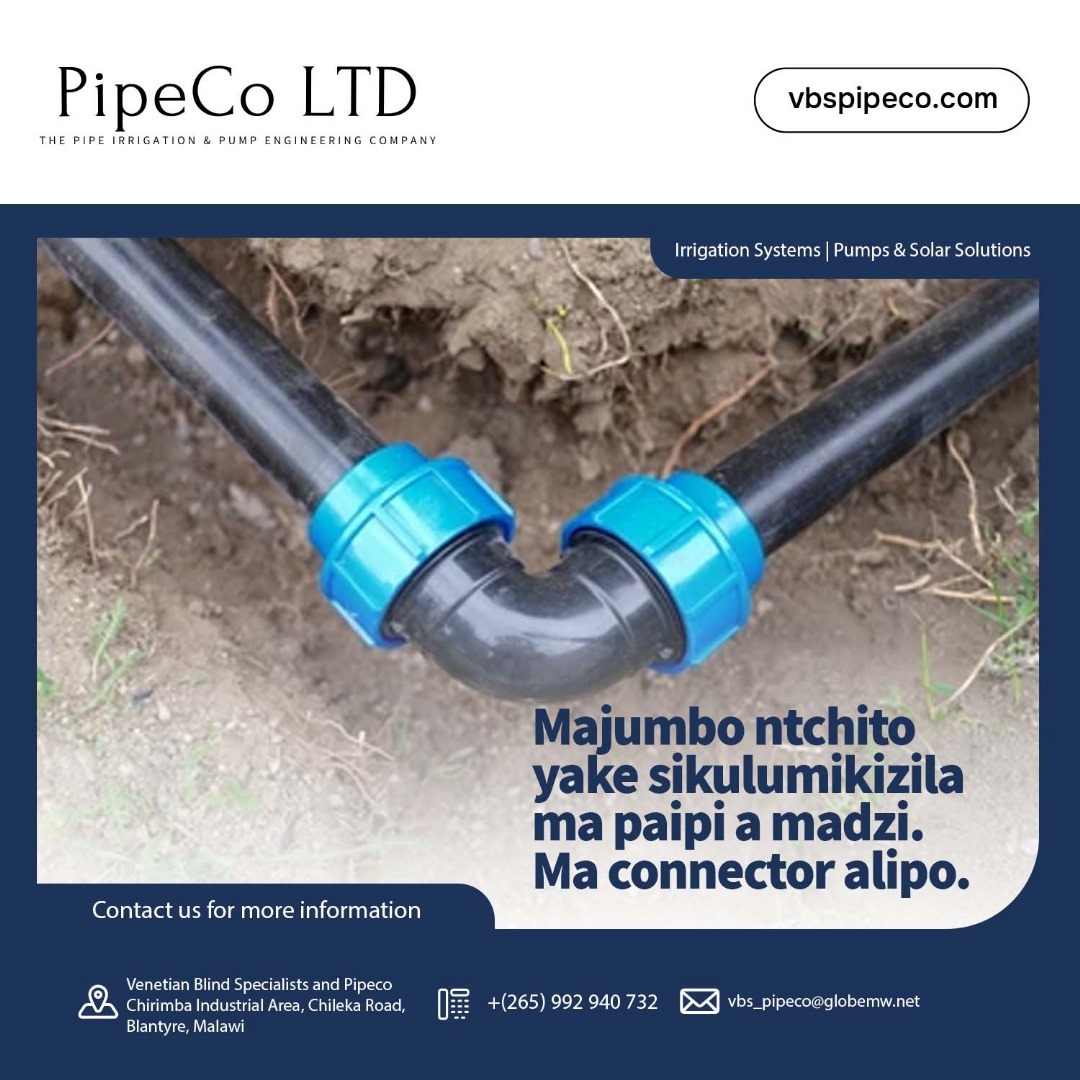 Bizmalawi's tweet image. Pipeco
Unleash Your Harvest Potential With PipeCo&apos;s Premium Irrigation And Pump Solutions
More info: bizmalawi.com/listing/pipeco…
#Pipeco #bizmalawi #malawi