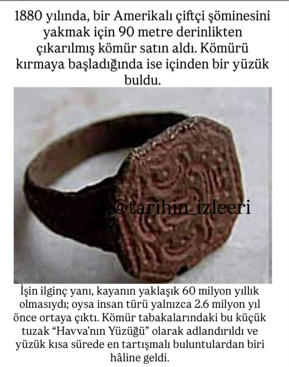 Leonizm351's tweet image. Dünya’nın insan ömrünü 7.000 yıl sayanlar, 60 milyon yıllık bir yüzüğe bakınca zamanın ne kadar derin, kendi ömürlerinin ne kadar kısa olduğunu anlıyor.