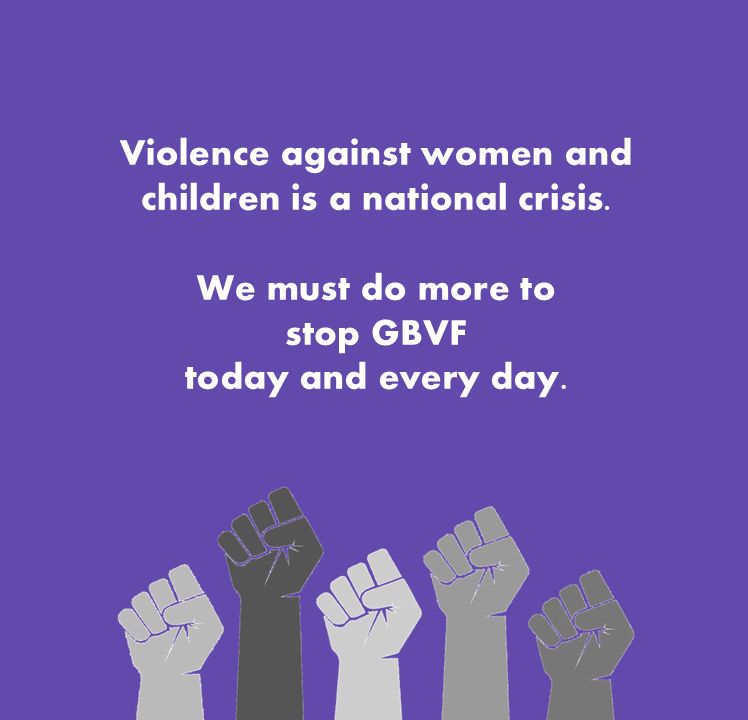 📢 𝗜𝗻 𝗦𝗔 𝗮 𝘄𝗼𝗺𝗮𝗻 𝗶𝘀 𝗺𝘂𝗿𝗱𝗲𝗿𝗲𝗱 𝗲𝘃𝗲𝗿𝘆 𝟮.𝟱 𝗵𝗼𝘂𝗿𝘀. Gender-based violence = physical, emotional &amp; economic abuse, sexual assault &amp; femicide – the killing of women. Join #WomenForChange in saying this must STOP now. #StopGBVF #ProtectOurWomen