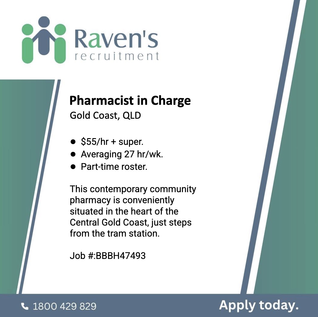 View and Apply: ravensrecruitment.com.au/job/pharmacist…
Phone: 1800 429 829 or +61 7 5509 5800
.
#communitypharmacy #pharmacy #pharmacist #recruitment #pharmacyjobs