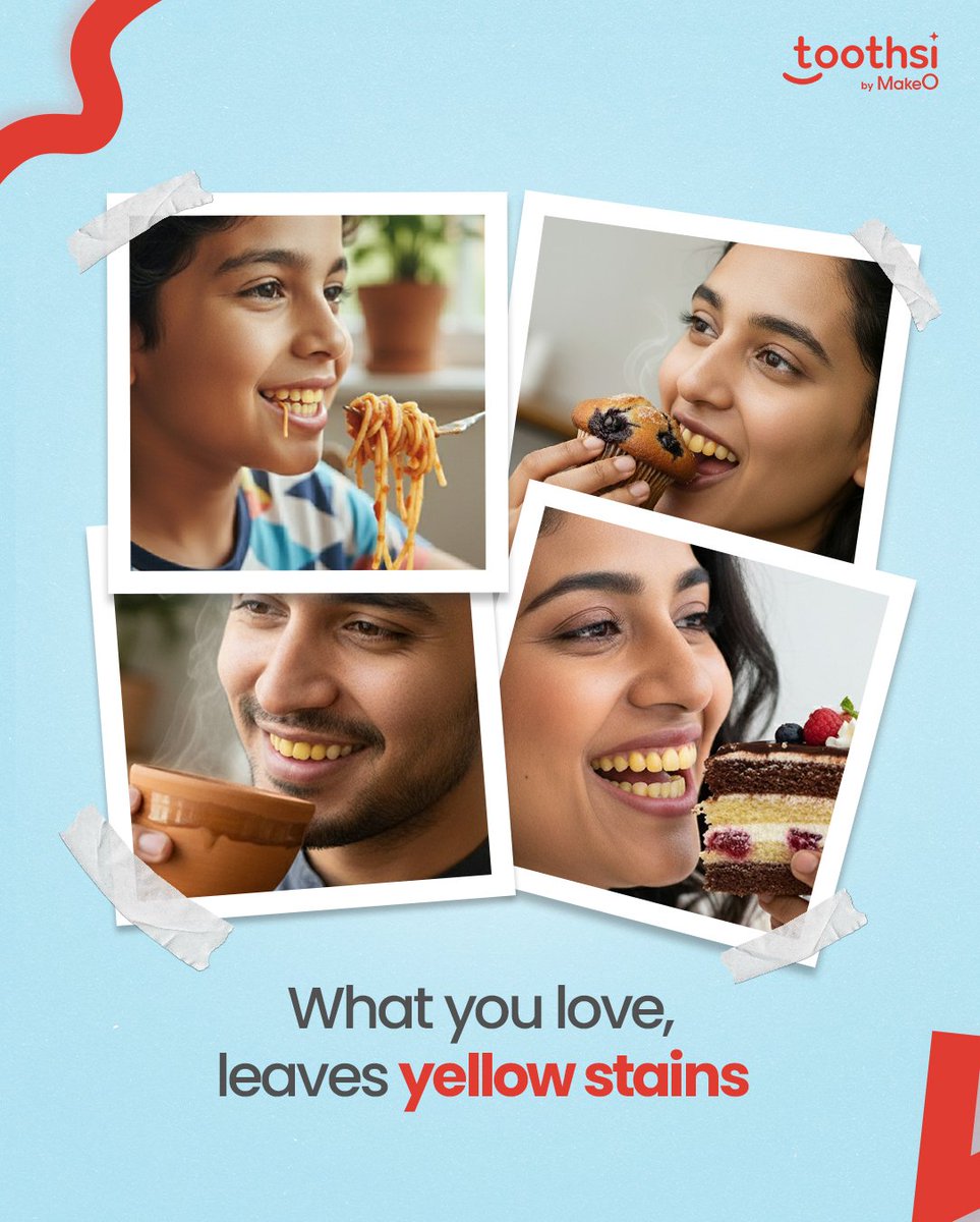 toothsialigners's tweet image. You can’t avoid life’s little stains. 
But you can erase them. 🦷

Get yourself a Toothsi Spark teeth whitening pen today! ✨

#Toothsi #TeethWhitening #SmilemakeOver #TeethWhiteningPen #Dental #Orthodontist #SmileTransformation #ToothsibyMakeO