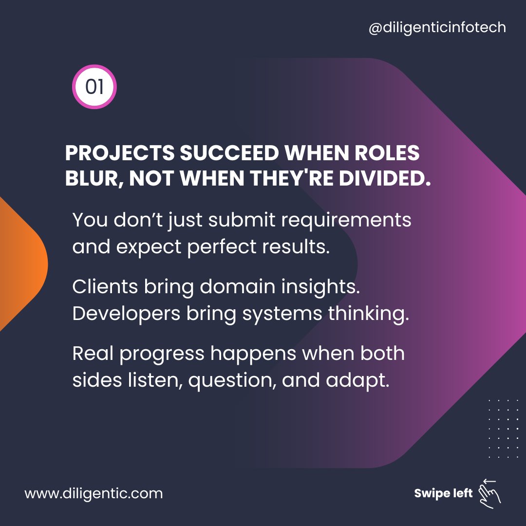diligenticit's tweet image. #SoftwareDevelopment isn’t a transaction; it’s a collaboration.
Great products come from shared ownership, real conversations, and solving the right problems together.
If you care about building better #products (&amp;amp; better teams), this one’s for you.
#DiligenticInfotech #Trending