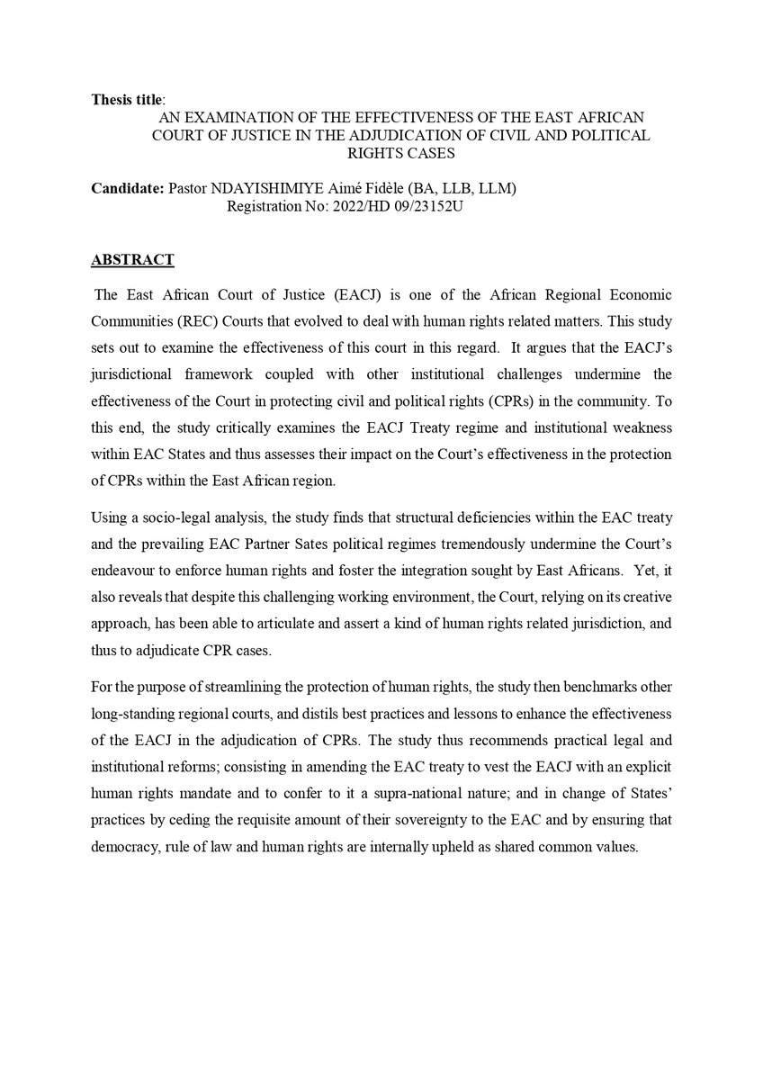MakerereLaw's tweet image. 📍SAVE THE DATE:  #PublicDefence of Doctor of Laws (LLD) Theses scheduled on 5th December 2025. Event to be streamed at following link: bit.ly/4pnC48H