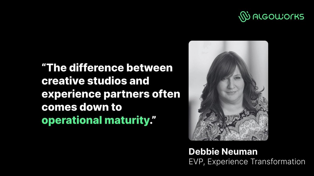 algoworks's tweet image. Read our blog - algoworks.com/blog/ui-ux-des…

Great design only becomes scalable when it is backed by operational maturity.
That is where the real difference emerges between creative studios and experience partners who can deliver at enterprise depth.
In this blog, Debbie Neuman, EVP…