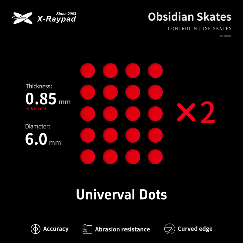 XraypadOfficial's tweet image. Universal Dots with diameter 6.0mm, include Jade, Obsidian, Jade Air, Obsidian Air mouse skates. Smaller, adaptable to more mice!

shop.x-raypad.com/product-catego…