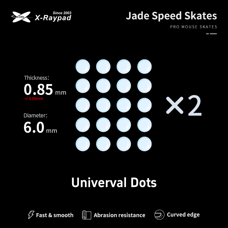 XraypadOfficial's tweet image. Universal Dots with diameter 6.0mm, include Jade, Obsidian, Jade Air, Obsidian Air mouse skates. Smaller, adaptable to more mice!

shop.x-raypad.com/product-catego…