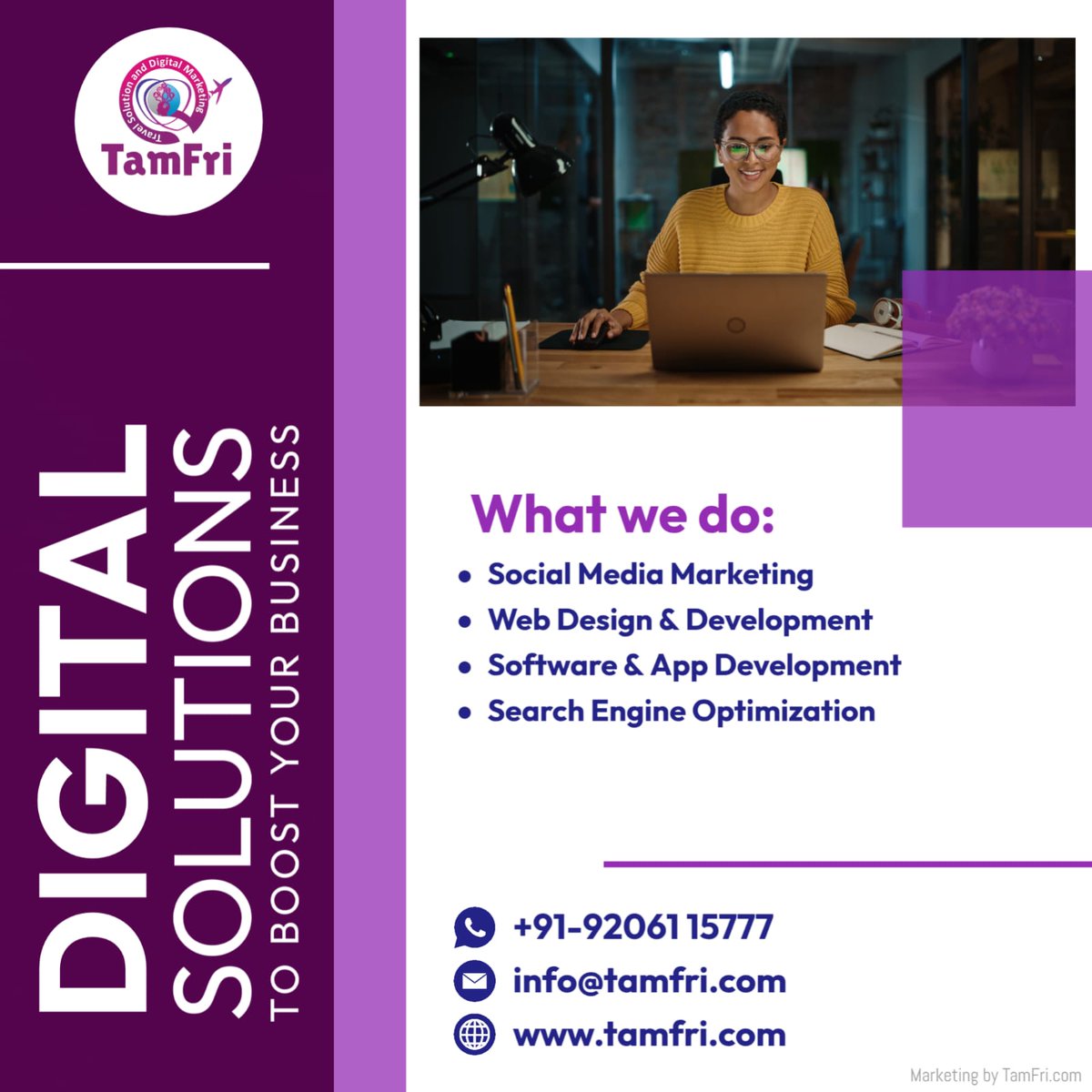 Tamfri_infotech's tweet image. 🔥Transform Your Business with Smart Digital Solutions!  

💡 Grow Smarter • 🌐Go Digital • 🚀 Reach Further
 📱 Social Media Marketing
 🖥️ Web Design &amp;amp; Development
📲 Software &amp;amp; App Development
 
 📱wa.me/+91-9206115777
 🌐tamfri.com

#TamFri #DigitalSolutions
