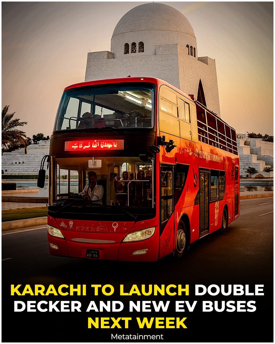 SumetaSyed's tweet image. Good news for commuters and the planet! 🌍
New double-decker buses and electric vehicles are launching next week to expand public transport and reduce pollution across Karachi.
Thank you @BBhuttoZardari