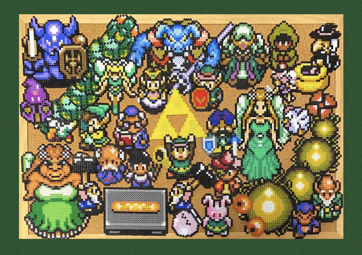 pino_atumori_7's tweet image. 今日はSFC
ゼルダの伝説〜神々のトライフォース〜
の発売日👍
初めてゼルダに触れたのが神トラでした🤗やっぱりドット絵は良い😊
#ゼルダの伝説
#アイロンビーズ
#ミニフューズビーズ