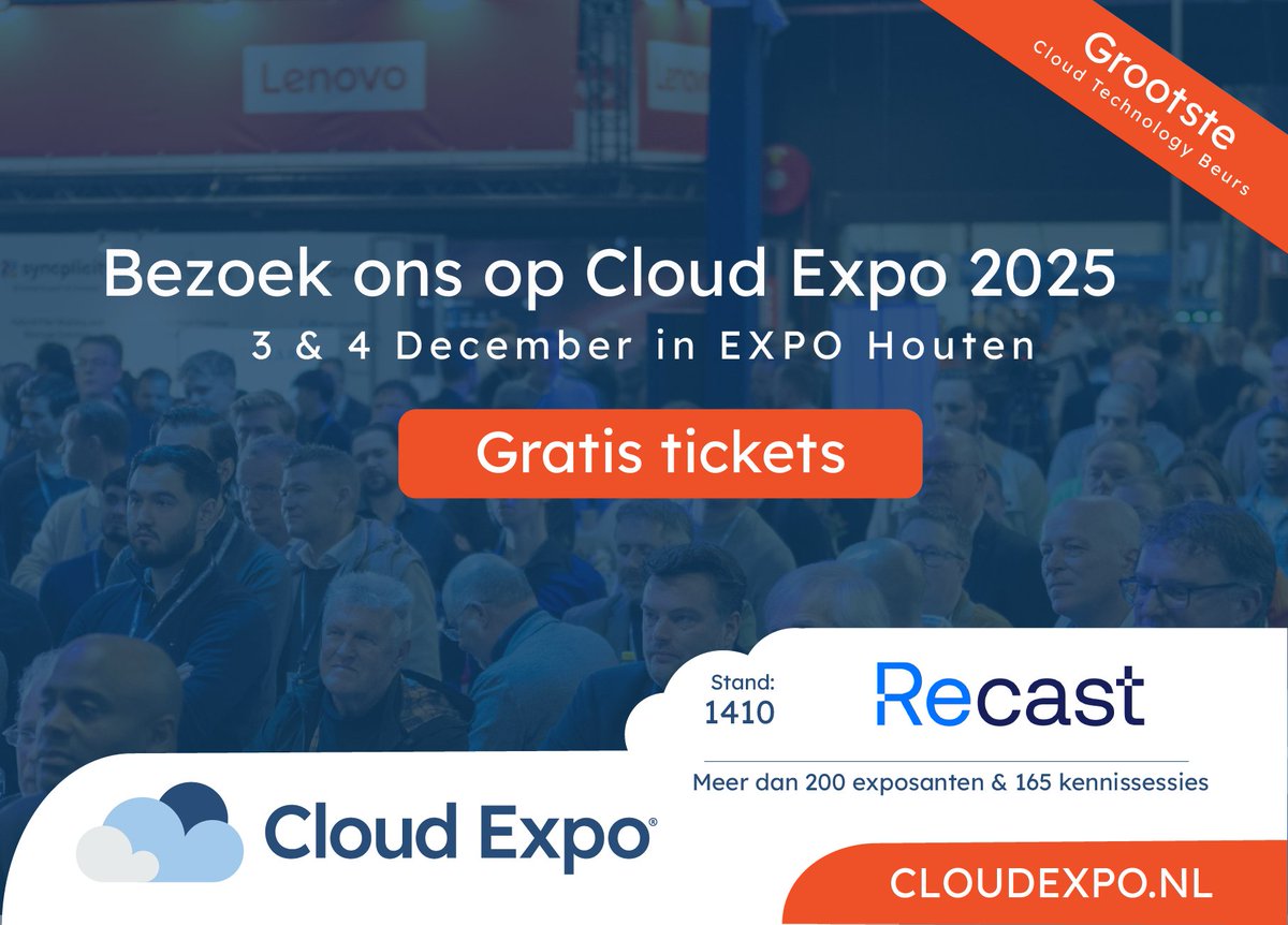 RecastSoftware's tweet image. Ready to Re/think application management?

Join Recast at Cloud Expo 2025 on December 3-4 at EXPO Houten! Stop by booth #1410 to Re/charge your IT productivity, and be sure to complete our Application Management Survey for a chance to enter our raffle and win a special prize.…