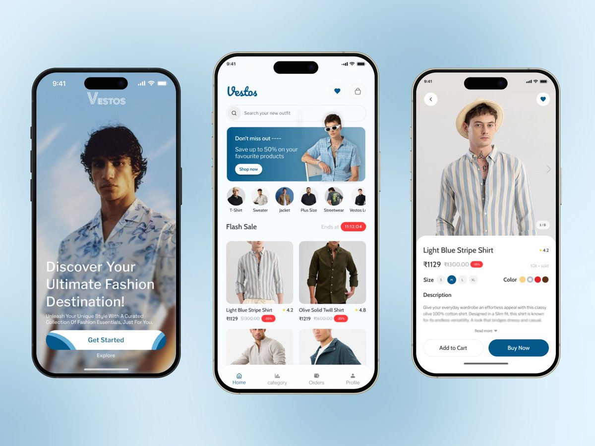 ensuesoft's tweet image. Just dropped Vestos, a clean and thoughtfully designed fashion e-commerce app.
 Focused on clarity, smooth browsing, and a shopping flow that feels genuinely effortless.
#Ensuesoft #UIUXDesign #Figma
🔗behance.net/gallery/239023…
🔗dribbble.com/shots/26799653…
🔗linkedin.com/posts/ensuesof…