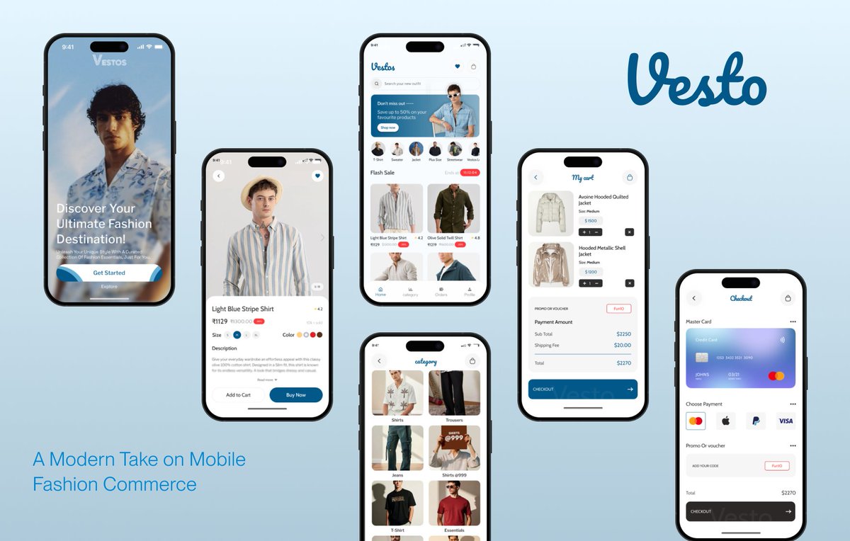 ensuesoft's tweet image. Just dropped Vestos, a clean and thoughtfully designed fashion e-commerce app.
 Focused on clarity, smooth browsing, and a shopping flow that feels genuinely effortless.
#Ensuesoft #UIUXDesign #Figma
🔗behance.net/gallery/239023…
🔗dribbble.com/shots/26799653…
🔗linkedin.com/posts/ensuesof…
