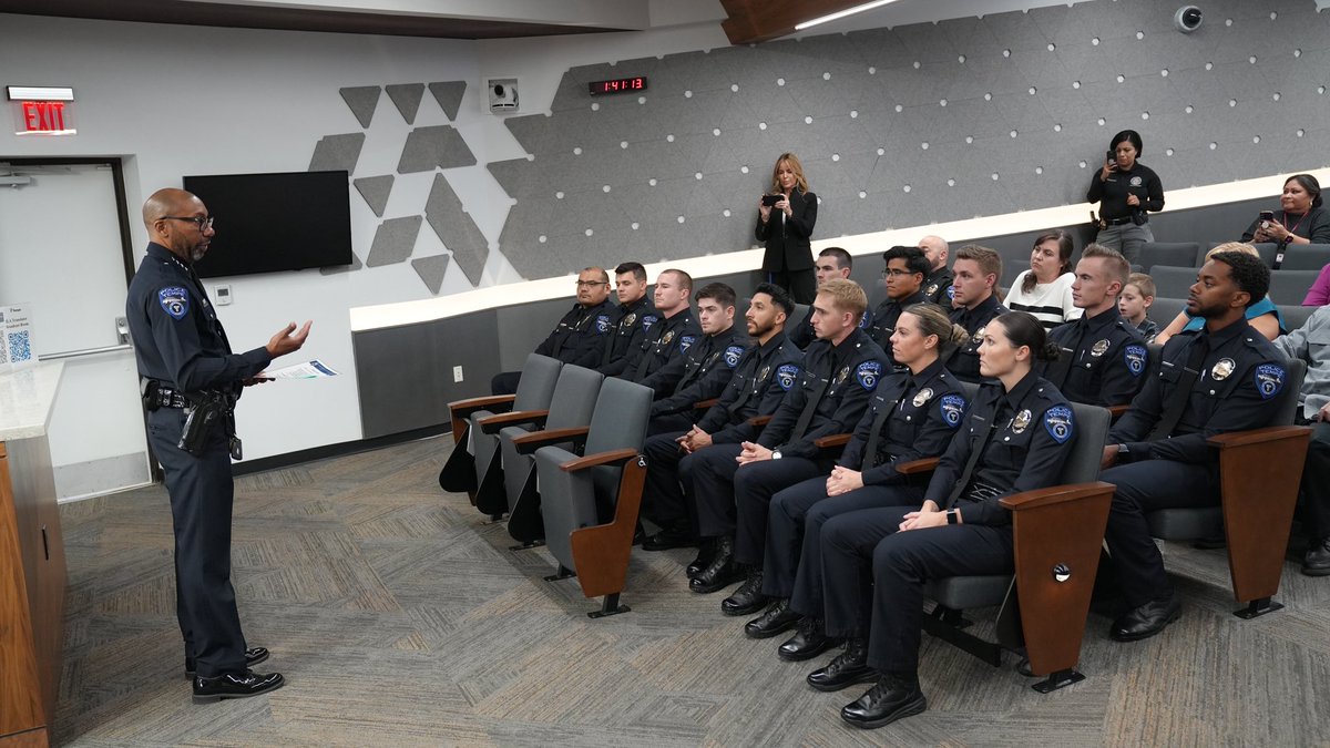 Proud day for <a href="/TempePolice/">Tempe Police Department</a> . Yesterday, we swore in 13 new officers, each driven by service, community, and a desire to make a difference. I read every application statement, and their “why” was clear: to serve, protect, give back, and be part of something bigger. Grateful to