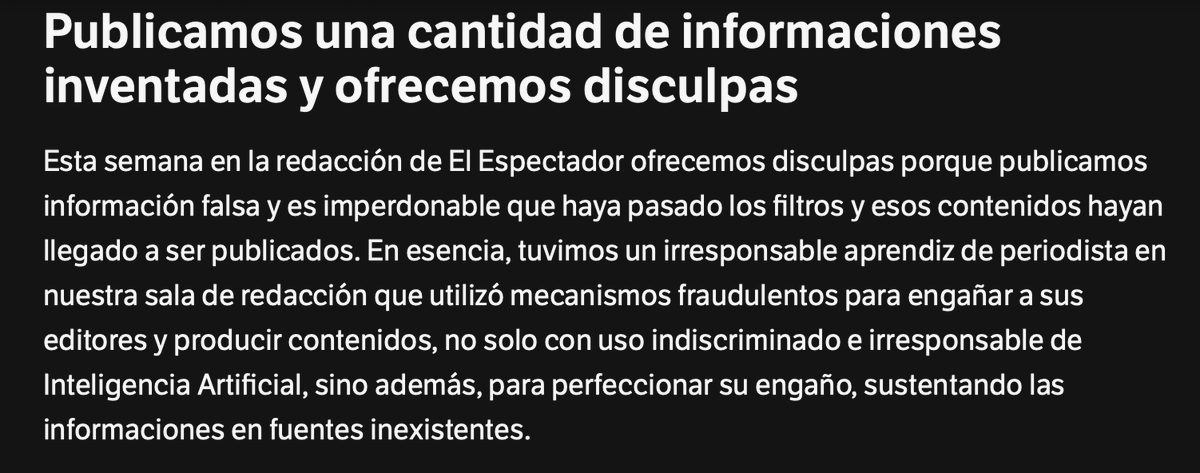 Recientemente, un tribunal revocó por error una sentencia, basándose en información de la IA.

Antenoche <a href="/elespectador/">El Espectador</a> publicó esto. No es la 1ra vez que pasa ni la última en que pasará.

El uso indiscriminado de la IA no sólo está afectando el pensamiento crítico, sino la ética.