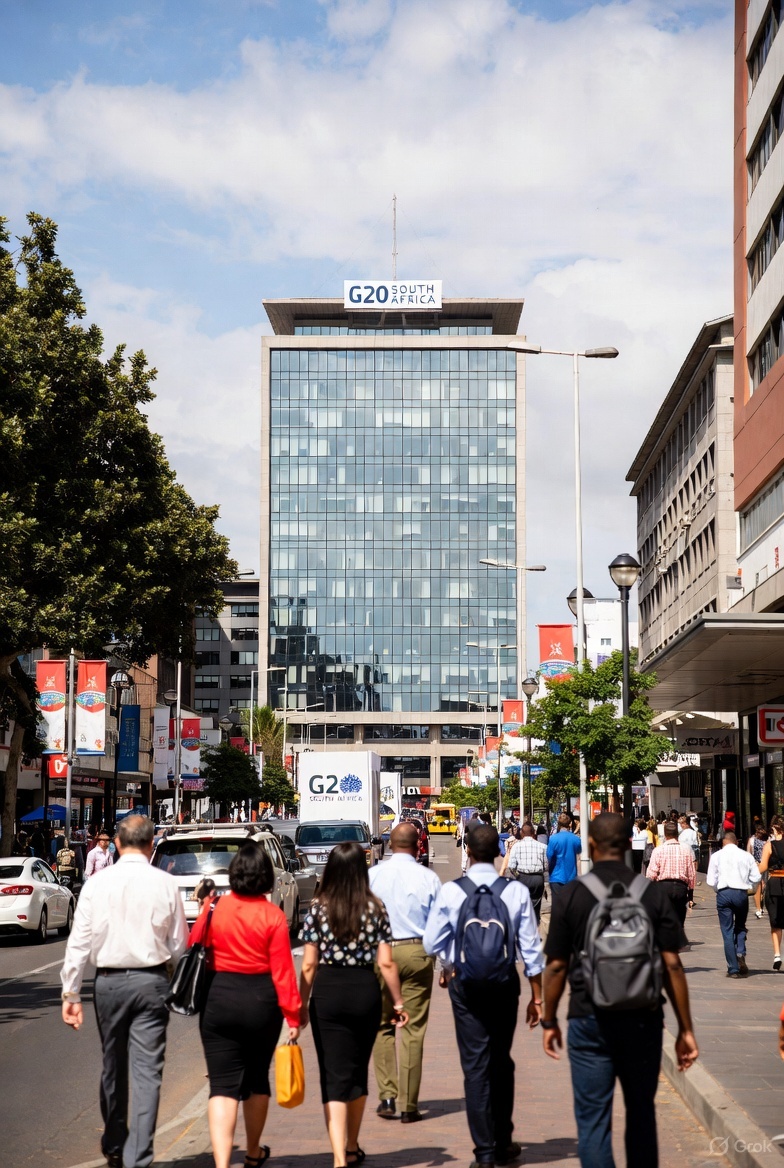 TechChiefsZA's tweet image. Mzansi&apos;s popping—#G20SouthAfrica just kicked off in Sandton while #WomensShutdown marches for #StopGBV. Epic, but here&apos;s the tech twist: extra towers for 20K+ delegates mean your data&apos;s never been faster... or more throttled.

The G20&apos;s R691M budget includes temp 5G boosts…