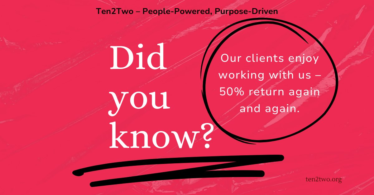 💫 Repeat business says it all! Over 50% of clients come back to Ten2Two for flexible, part-time hires. Expert team ✅ Remote &amp; diverse ✅ Full support for perfect matches ✅

Let us help: ten2two.org/contact

#FlexibleWorking #PartTimeJobs #Recruitment