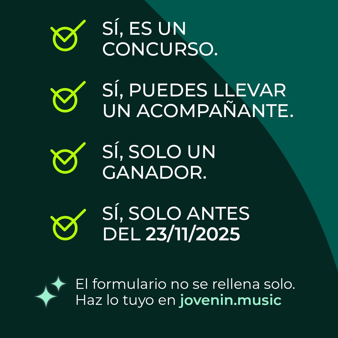 📣Última llamada para los pasajeros del vuelo Joven In con destino Miami.

Una persona y su acompañante podrán embarcar en el Miami Music Trip.

Si tienes entre 14 y 30 años, aún estás a tiempo de participar en jovenin.music📷

Concurso abierto hasta el 23 de noviembre.