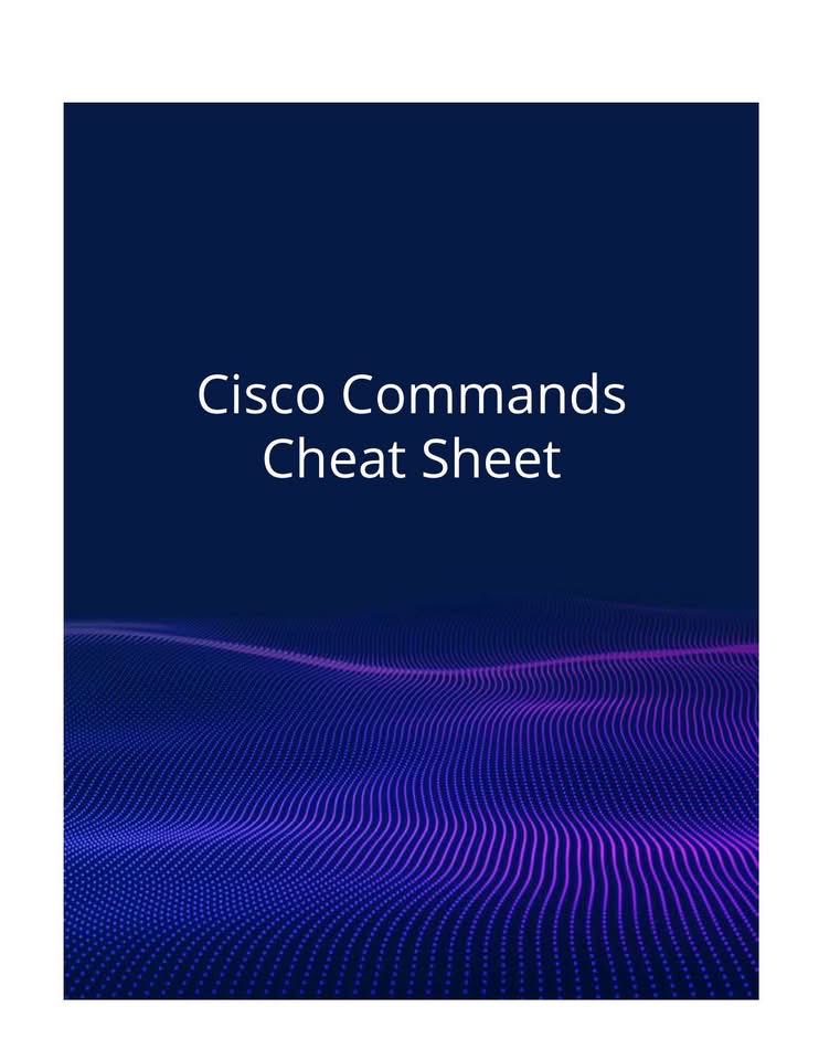 _0b1d1's tweet image. 📘 Master Cisco Commands The Ultimate Cheat Sheet Every Network Engineer Should Have

Whether you’re studying for the CCNA configuring production networks or troubleshooting daily issues having the right Cisco commands at your fingertips can save you hours of work.