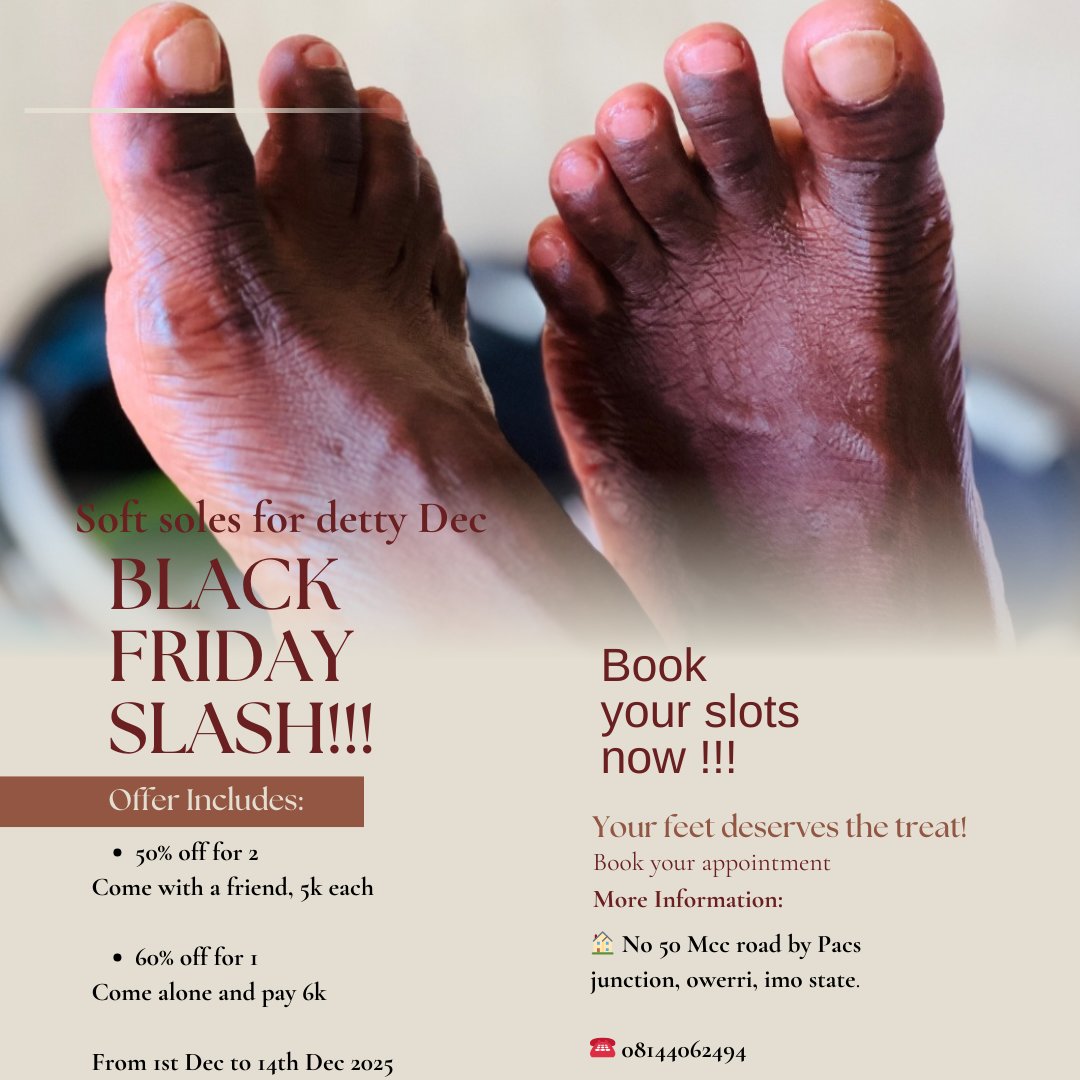 Divinitypearl's tweet image. At Unscarred Signature Pedicure, we treat the root cause not just the surface.
Our process smoothens, hydrates, and heals your heels from within, leaving you with soft, callus-free feet that stay that way.