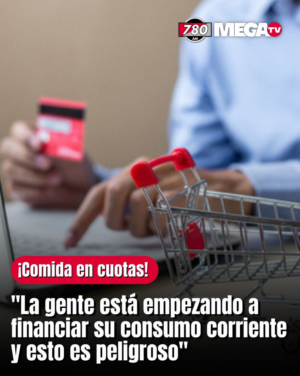 780AM's tweet image. 💳COMIDA EN CUOTAS😟| &quot;La gente está empezando a financiar su consumo corriente y esto es peligroso&quot;‼️

📣El economista Manuel Ferreira indicó que hoy el presupuesto familiar está relativamente restringido y que, para muchos paraguayos, el mes “termina” a los 20 días, ya que en…