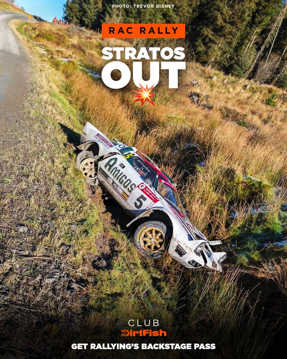 DirtFishRally's tweet image. Noooooooooooooo 😭

Seb Perez's Lancia Stratos has crashed out of the RAC Rally on Myherin 💥

📸 Trevor Disney