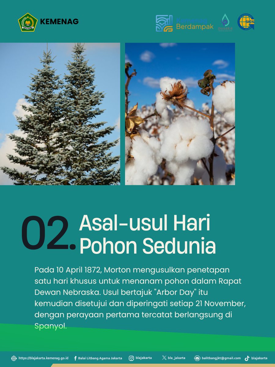 bla_jakarta's tweet image. Selamat Hari Pohon Sedunia 🌳
Geser untuk cek fakta menariknya yuk! 

📌 Jangan lupa Like, Comment, Share, dan Follow @blajakarta untuk update informasi lainnya. 

#BLAJakarta #BMBPSDM #KemenagRI #HariPohonSedunia #Ekoteologi