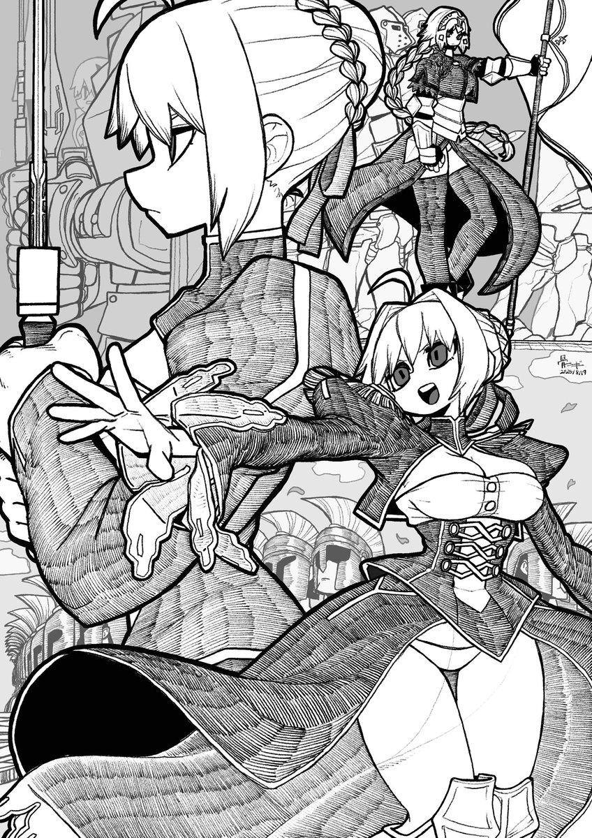 bone_Nigi's tweet image. 今絵描けないのでセイバーでフォローしてくれた人に過去にこんなのも描いてるよていう再掲