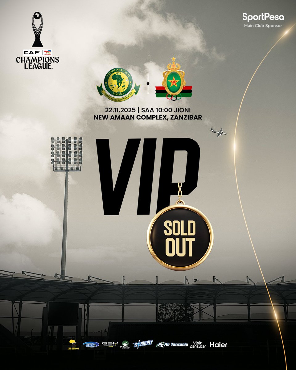 YoungAfricansSC's tweet image. 𝐕𝐈𝐏 𝐒𝐎𝐋𝐃 𝐎𝐔𝐓✅

Muda mchache Mwananchi, Wahi mapema kukata tiketi yako🔰💪🏽

#TimuYaWananchi  
#DaimaMbeleNyumaMwiko