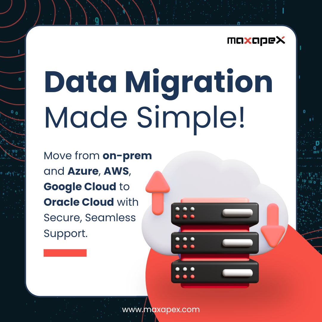 MaxApexHosting's tweet image. Data Migration Made Simple! Whether you&apos;re on-prem, AWS, Azure, or Google Cloud, we&apos;ll move you to Oracle Cloud seamlessly and securely. maxapex.com/oci-services/

#OracleAPEX #orclapex #OracleApex #lowcode