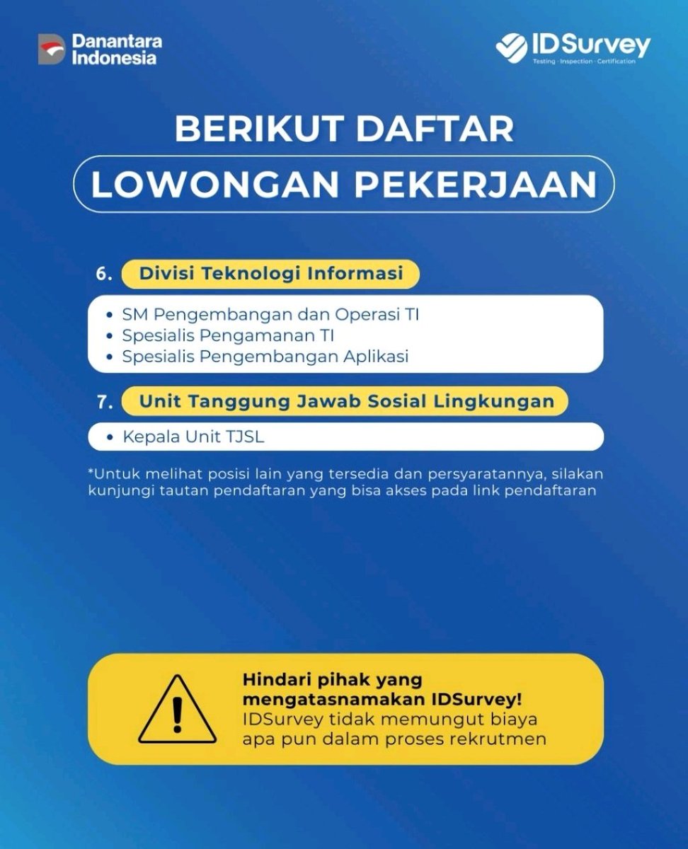 Qnaker's tweet photo. Loker #bumn https://t.co/O192FU5kd7