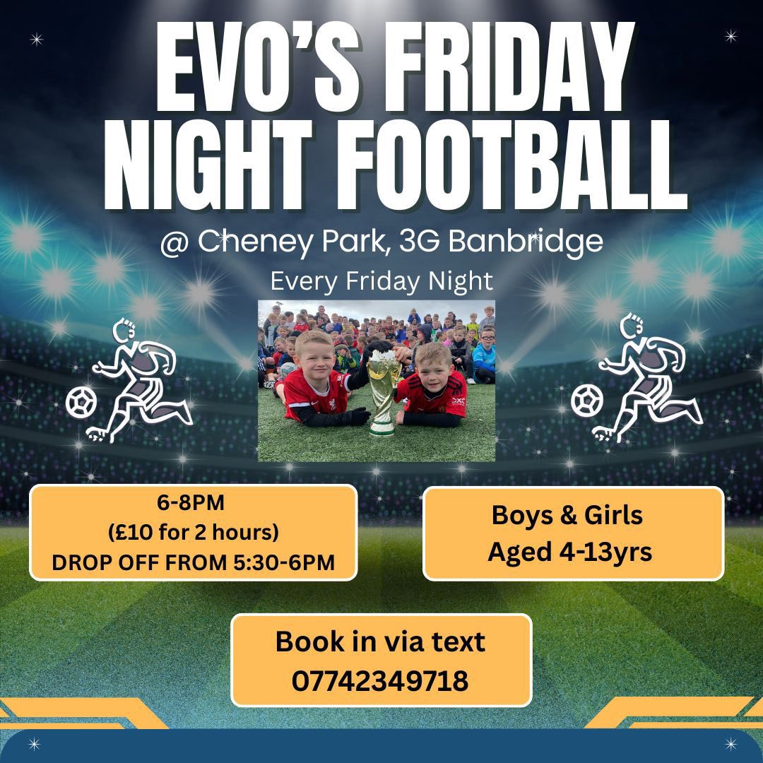 EvoSoccerSkills's tweet image. EVO’S Friday Night Footy is OFF tonight due to the Council closing a frozen Cheney Park 

Have a fantastic w/end everyone ⚽️❤️
#Evos