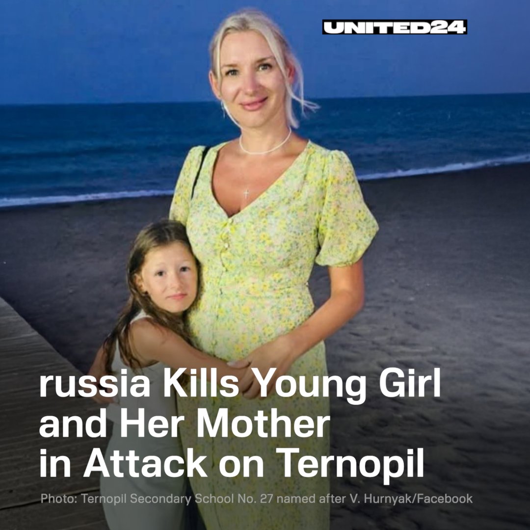 Ameliia and her mother Oksana were killed by a russian strike on Ternopil — burned alive while holding each other💔

russia killed 31 people in that attack.

Eternal memory to all the victims of russian terror🕯️