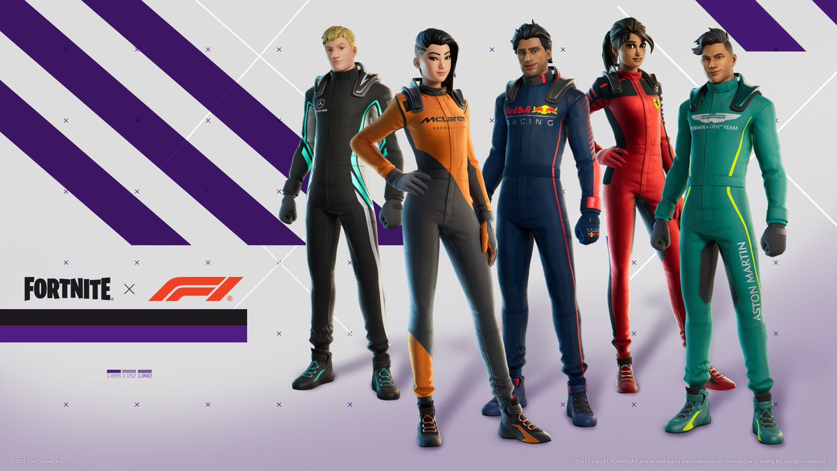 F1 comes to Fortnite. The new skin pack is out now. 

#Fortnite #f1