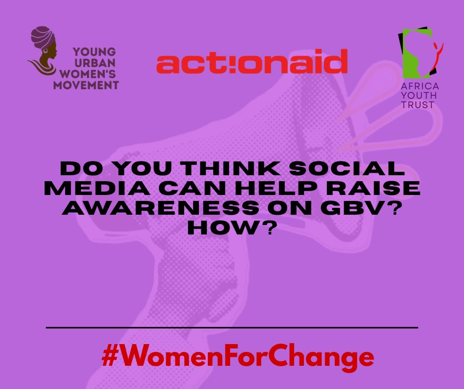 #WomenForChange
Role of social media on awareness creation on GBV
<a href="/ActionAid_Kenya/">ActionAid Kenya</a> <a href="/ayt_org/">Africa Youth Trust</a> <a href="/JudiA9/">Judy Oduor</a> <a href="/NawiCollective/">Nawi Collective</a> @nawiri_ladies <a href="/amwaafrika/">Akina Mama wa Afrika</a> <a href="/maurine99143/">Maurine Risper Awino</a> <a href="/Urban_Movement_/">Young Urban Women Mombasa</a>