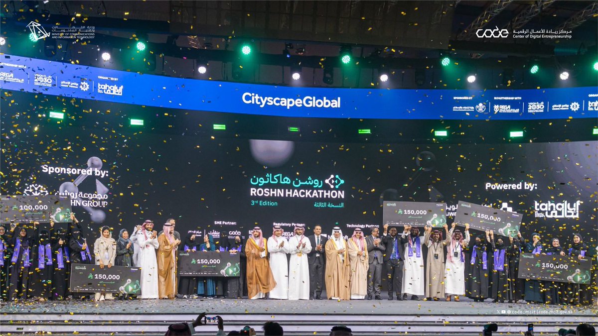CODE_MCIT's tweet image. من #ستي_سكيب_العالمي ختمنا تحدي ضمان #للتقنية_العقارية 
بمشاريع وشركات أبدعت بحلول وتقنيات مبتكرة سهلت القطاع العقاري 💡🚀 
#روشن_هاكاثون