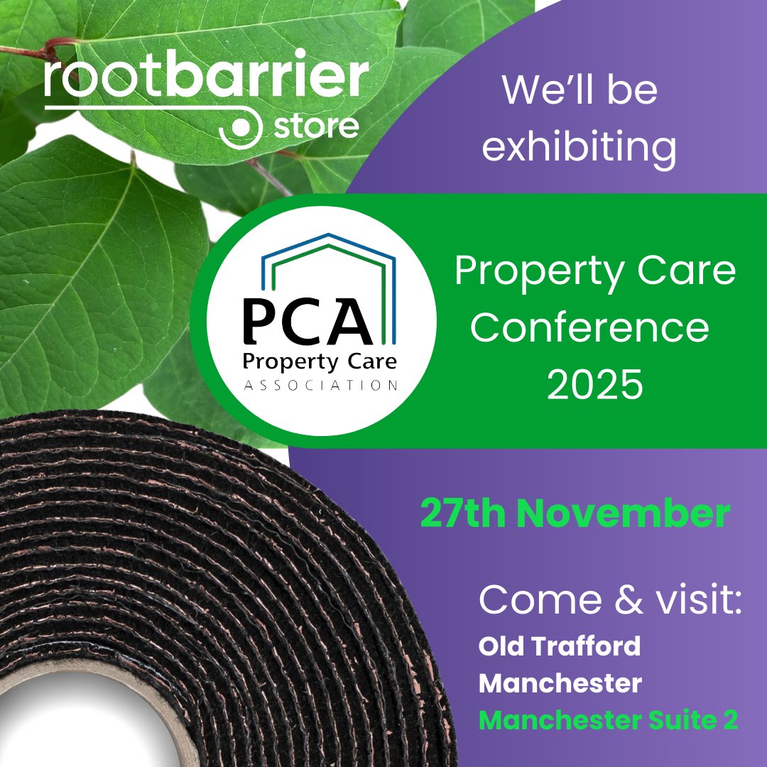 RootBarriers's tweet photo. We’re heading to Manchester next week for the Property Care Conference 2025. If you'll be there, come and see us. Our team have installed in the field and are always happy to provide advice on product selection and barrier installation #RootBarriers #InvasiveWeeds #PCAConference https://t.co/wzSUhwtscG