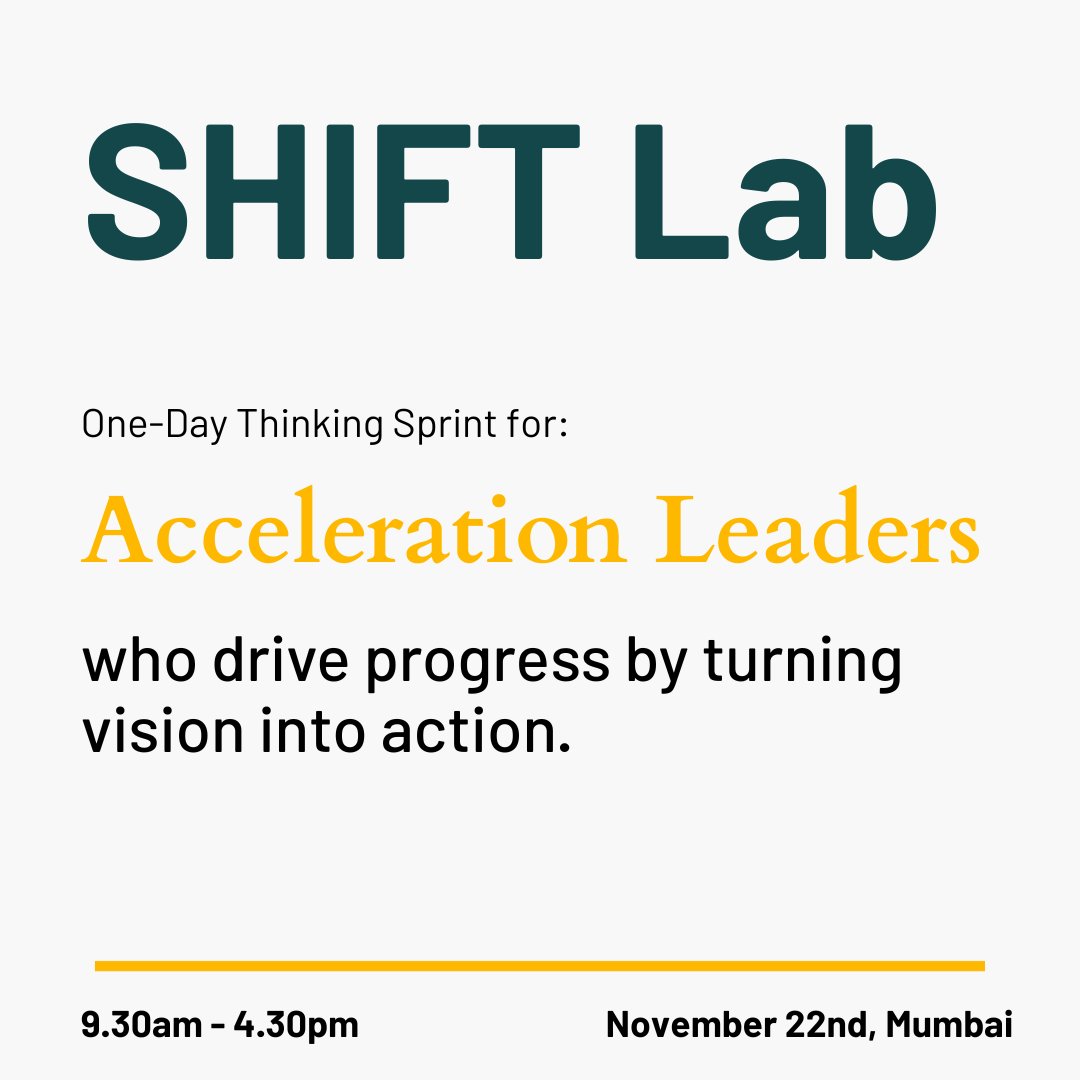 vishakhasingh's tweet image. We often talk about strategy and vision. But the real acceleration in any company comes from the people who turn that vision into action, every single day.
That’s why we’re building capabilities for Acceleration Leaders 

Excited for November 22 in Mumbai.