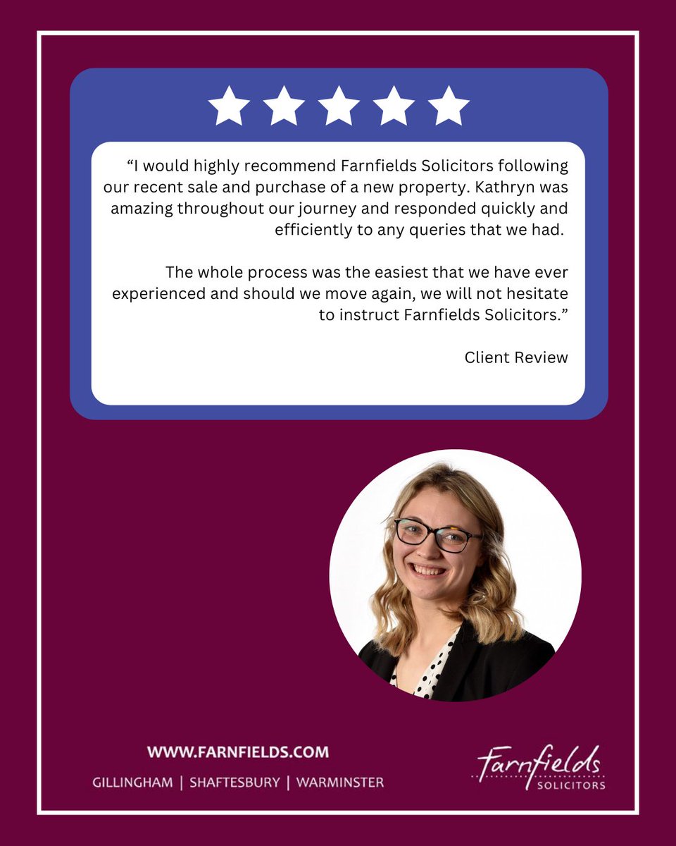 We have the privilege of helping so many wonderful clients secure, sell, and settle their homes.

We appreciate every review and thank our clients for choosing us to guide them through their property journey.

#PropertyExperts #ClientFeedback #farnfieldssolictors