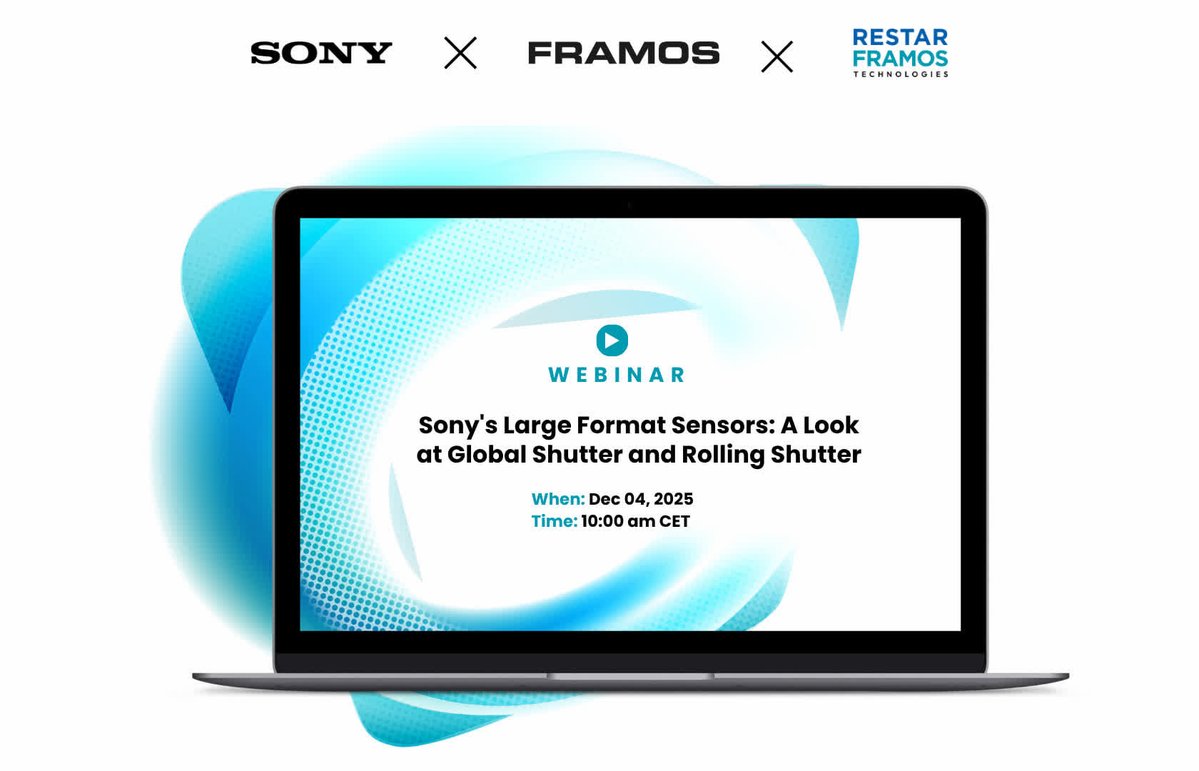 framosimaging's tweet image. Sony&apos;s Large Format Sensors: A Look at Global Shutter and Rolling Shutter

🎓 Learn how large format sensors are redefining the limits of speed, quality, and consistency.

🗓️ Dec 4, 2025 – 10:00–10:30 CET
🔗 Register now: bit.ly/4qXoHOg?utm_ca… 

#Sony #FRAMOS #ImageSensors