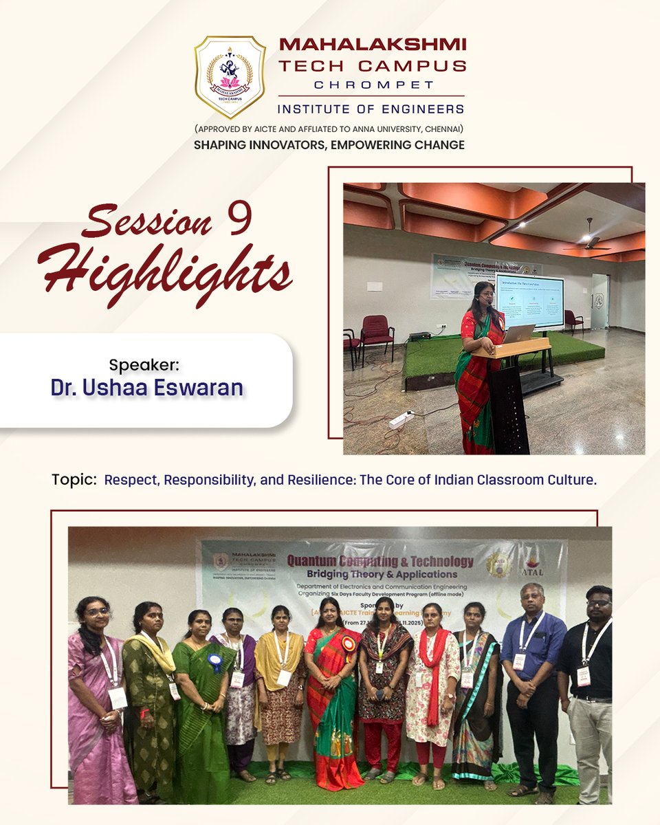 MahalakshmiTech's tweet image. Day 5 of FDP provided real-world exposure through an industrial visit to C-DAC Chennai, followed by a meaningful session on Indian classroom values. Participants wrapped up the day with hands-on collaborative activities.
#quantumcomputing #quantummachinelearning #qkd