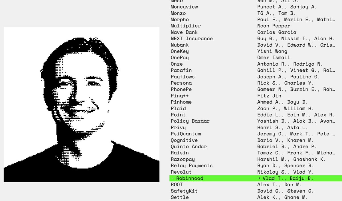 RevolutやRobinhoodがハイライトされたRibbit CapitalのRebelsページ