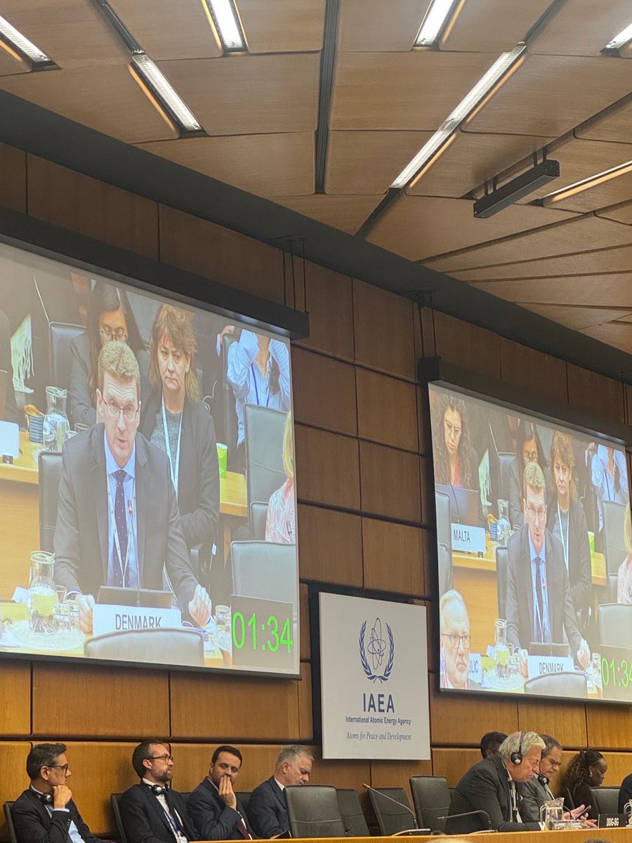 #IAEA Board of Governors meeting concluded today. On behalf of #EU Denmark 🇩🇰 delivered 10 statements, incl. w/ unwavering support for 🇺🇦 &amp; clear signal to 🇮🇷 to comply w/ international obligations. Congratulations to 🇰🇿Kasakhstan for its admission to Far East Group! #EU2025DK