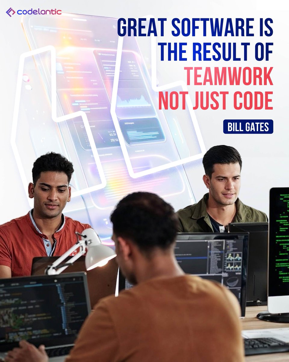 CodeLantic's tweet image. Behind every line of great code is a team that collaborates, innovates, and problem-solves together. 💻🤝At Codelantic, teamwork isn’t just part of our process it’s what powers our digital excellence.
#Codelantic #Teamwork #SoftwareDevelopment #TechInnovation #DigitalSolutions
