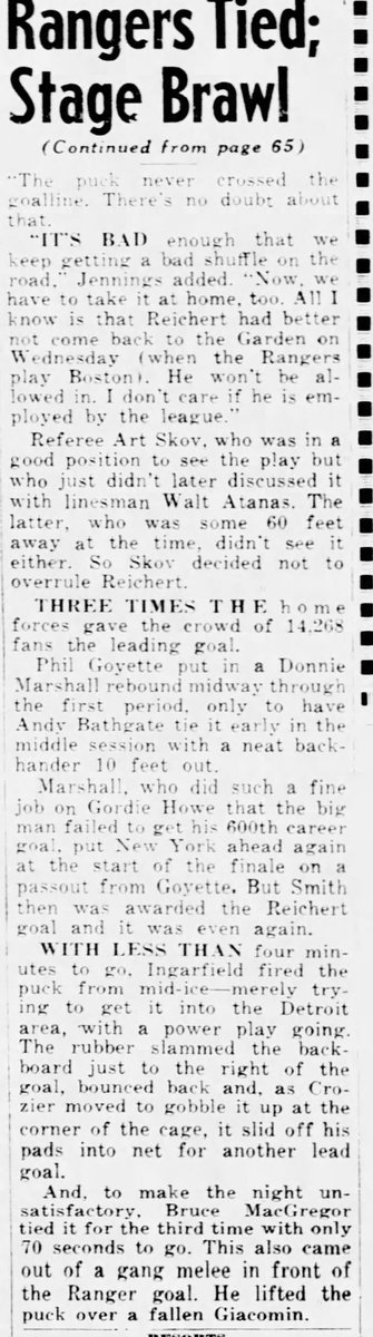 Sixty years ago today in New York Rangers history: