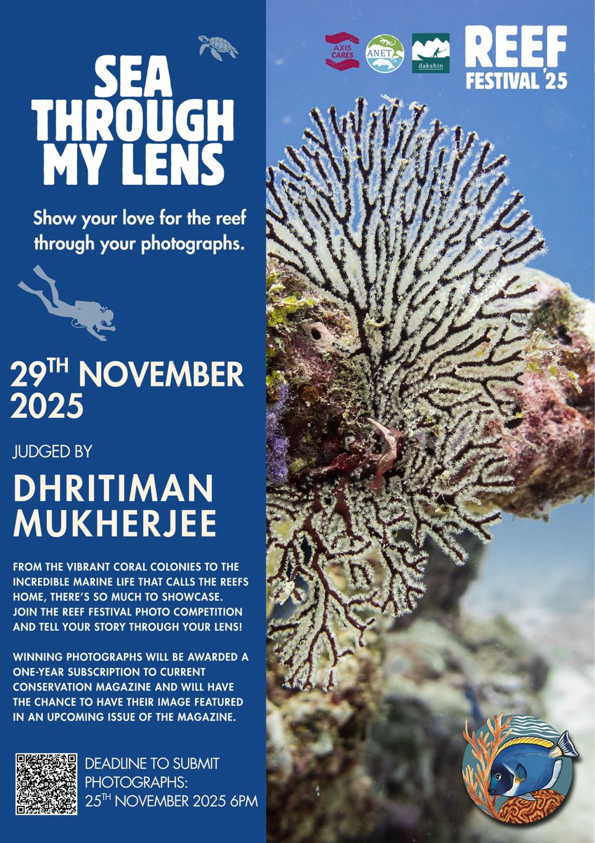 #ReefFestival2025

Dive professionals across the Andaman &amp; Nicobar Islands are invited to submit underwater reef photographs, for a chance to have your work judged by the renowned photographer Dhritiman Mukherjee and win exciting prizes.

Entries close 25 Nov, 6 PM.