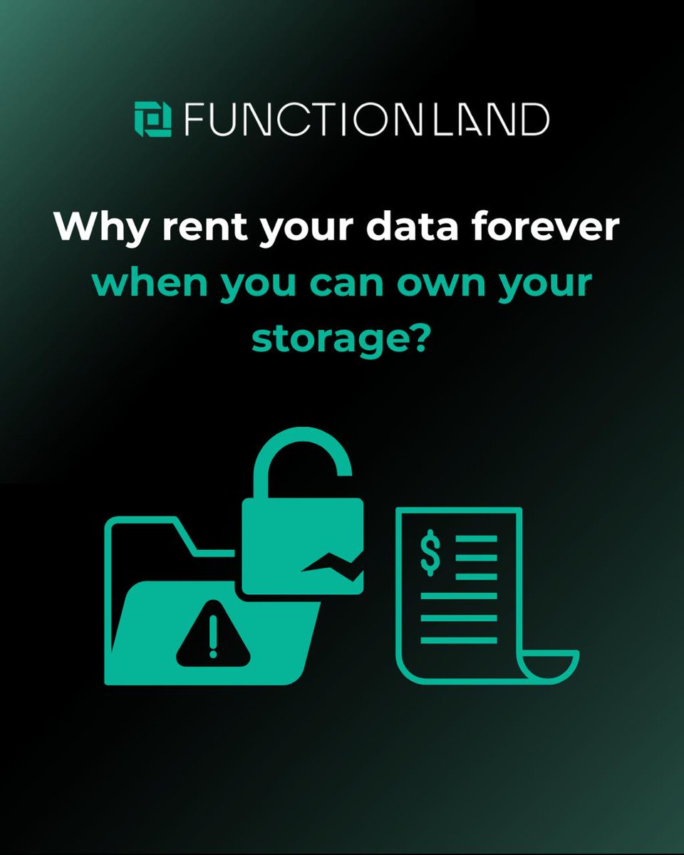 functionland's tweet image. We’ve all been “renting” our own data for years, with monthly fees, hidden limits, and zero ownership. Functionland flips the model. Own your storage. Own your data. Own your freedom. 💸 Why rent forever when you can finally own it?
 #Functionland #OwnYourData…
