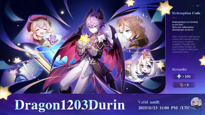 G8_Genshin's tweet image. 6.2 Livestream Redeem Codes

1203Kuunrukous
Dragon1203Durin
GOGOCraftspeople

These codes expire on October 23, 2025, at 12:00 AM UTC-4. So redeem them ASAP!

#GenshinImpact #SpecialProgram #LunaIII #RedeemCodes #Livestream #Game8