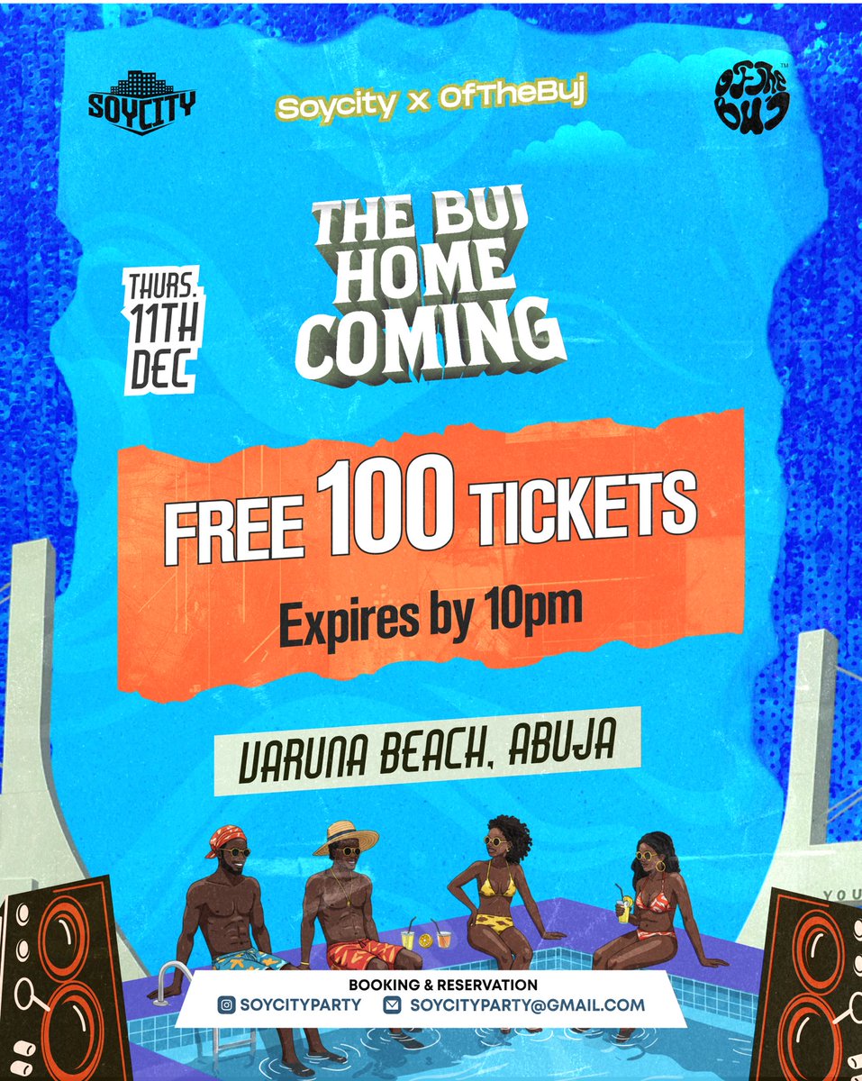 OfTheBuj_'s tweet photo. You have been summoned to The BUJ Homecoming 🪄🪄
On the night of 11th December at Varuna , Abuja
🎫 100 free tickets: https://t.co/3KwSEXjKrl
🎟️ Regular tickets: https://t.co/aGN0tB0nlv
Pull up or regret it
#abuja #soycityparty #ofthebuj #decemberinlagos #homecoming https://t.co/2zj0IUlzQW